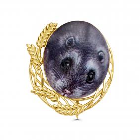 Серебряная брошь KABAROVSKY K5-155-0048 с эмалью K5-155-0048 фото