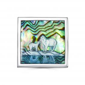 K5-194-62400 Брошь из серебра с перламутром аболоном Серебро 925° K5-194-62400 фото