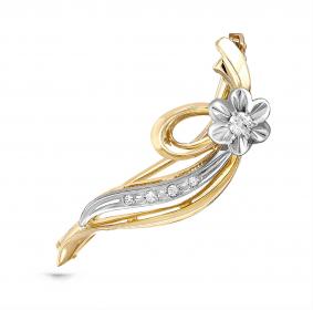 Брошь из лимонного золота KABAROVSKY K5-2010-1000 с бриллиантом K5-2010-1000 фото