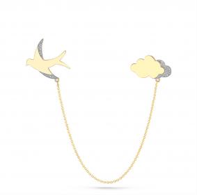 Брошь из лимонного золота KABAROVSKY K5-2047-1000 с бриллиантом K5-2047-1000 фото