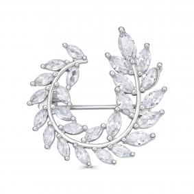 Серебряная брошь KABAROVSKY K5-9002-7900 с фианитом K5-9002-7900 фото