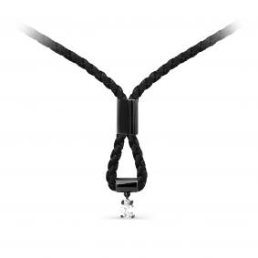 Текстильный шнурок-колье с декоративным элементом из серебра KABAROVSKY с фианитом K6-044-94089 K6-044-94089 фото