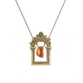 Колье из лимонного золота KABAROVSKY K6-2077-1189 с бриллиантом и сапфиром K6-2077-1189 фото