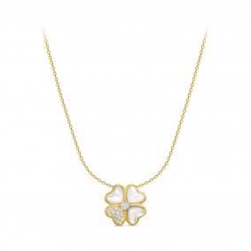 K6-7010-6287 Колье из серебра с перламутром и фианитом Серебро 925° K6-7010-6287 фото