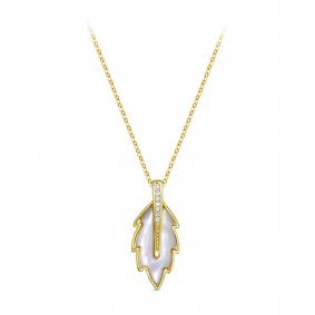 Колье из лимонного серебра KABAROVSKY K6-9125-6287 с фианитом и перламутром K6-9125-6287 фото