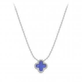 K6-9146-32600 Колье из серебра с ляписом и фианитом Серебро 925° K6-9146-32600 фото