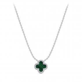 K6-9146-4600 Колье из серебра с малахитом и фианитом Серебро 925° K6-9146-4600 фото