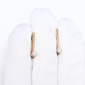 Золотые серьги ЮК Клондайк KL02-01464-01-035-01-01 с бриллиантом выращенным KL02-01464-01-035-01-01 фото