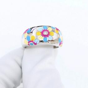 Серебряное кольцо ВЕРОНА Re05168r с эмалью и цирконием Re05168r фото