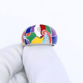 Серебряное кольцо ВЕРОНА Re05170r с эмалью и цирконием Re05170r фото