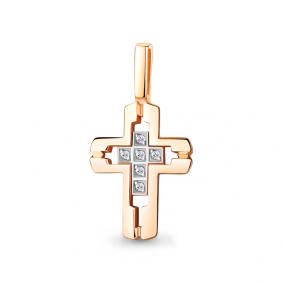 Подвеска из золочёного серебра AQUAMARINE А020061-п с бриллиантом А020061-п фото