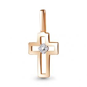 Подвеска из золочёного серебра AQUAMARINE А020064-п с бриллиантом А020064-п фото