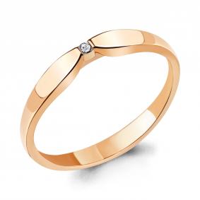 Помолвочное кольцо из золочёного серебра AQUAMARINE с бриллиантом А060109-п А060109-п фото