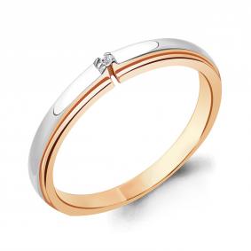 Помолвочное кольцо из золочёного серебра AQUAMARINE с бриллиантом А060116-пк А060116-пк фото