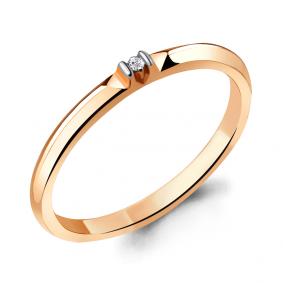 Помолвочное кольцо из золочёного серебра AQUAMARINE с бриллиантом А060123-п А060123-п фото