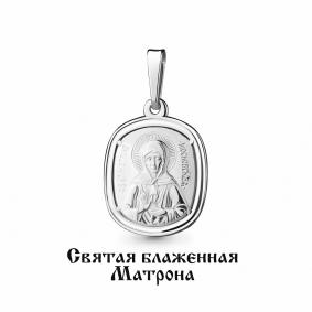 Серебряная подвеска-иконка Святая блаженная Матрона AQUAMARINE А12584 А12584 фото