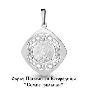 Серебряная подвеска-иконка Божией Матери Семистрельная AQUAMARINE А14763 А14763 фото