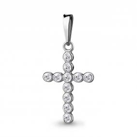 Серебряная подвеска AQUAMARINE А20009А с фианитом А20009А фото