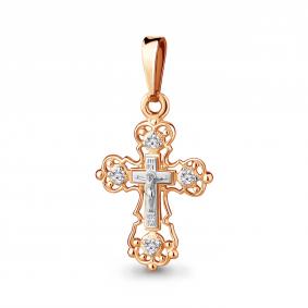 Подвеска из золочёного серебра AQUAMARINE А20010А-пк с фианитом А20010А-пк фото