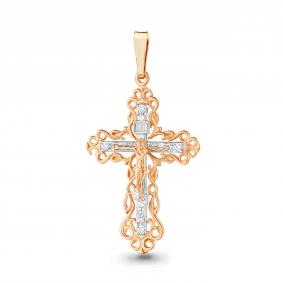 Подвеска из золочёного серебра AQUAMARINE А20492А-пк с фианитом А20492А-пк фото