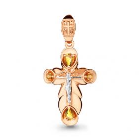 Подвеска из золочёного серебра AQUAMARINE А2224906-пк с цитрином А2224906-пк фото