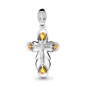 Серебряная подвеска AQUAMARINE А2224906 с цитрином А2224906 фото
