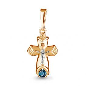 Подвеска из золочёного серебра AQUAMARINE А2225008-пк с Лондон топазом А2225008-пк фото