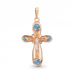 Подвеска из золочёного серебра AQUAMARINE А2225205-пк с топазом А2225205-пк фото