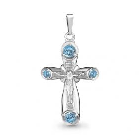 Серебряная подвеска AQUAMARINE А2225205 с топазом А2225205 фото