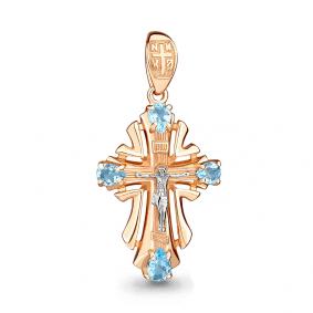 Подвеска из золочёного серебра AQUAMARINE А2225405-пк с топазом А2225405-пк фото