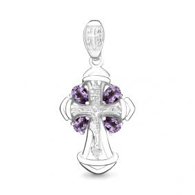 Серебряная подвеска AQUAMARINE А2225504 с аметистом А2225504 фото