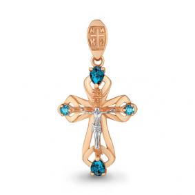 Подвеска из золочёного серебра AQUAMARINE А2225605-пк с топазом А2225605-пк фото