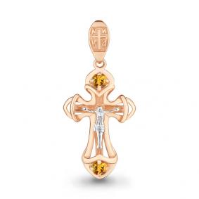 Подвеска из золочёного серебра AQUAMARINE А2225906-пк с цитрином А2225906-пк фото