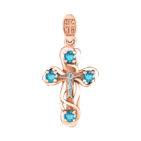 Подвеска из золочёного серебра AQUAMARINE А2226205-пк с топазом А2226205-пк фото
