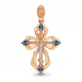 Подвеска из золочёного серебра AQUAMARINE А2226308-пк с Лондон топазом А2226308-пк фото