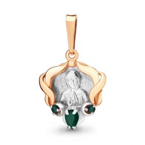 Подвеска из золочёного серебра AQUAMARINE А2226409-пк с агатом А2226409-пк фото