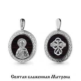 Серебряная подвеска Иконка Святая блаженная Матрона AQUAMARINE с керамикой А22289 А22289 фото