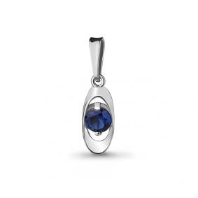 Серебряная подвеска AQUAMARINE А22905Н с гидротермальным сапфиром А22905Н фото