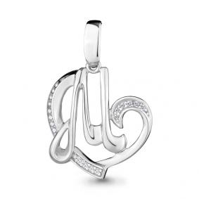 Серебряная подвеска-буква М AQUAMARINE с фианитом А24004А А24004А фото