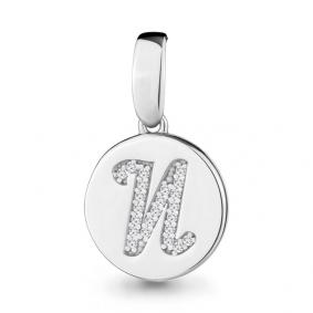Серебряная подвеска-буква И AQUAMARINE с фианитом А24020А А24020А фото