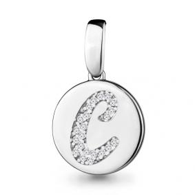 Серебряная подвеска-буква С AQUAMARINE с фианитом А24029А А24029А фото
