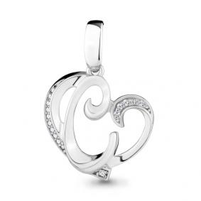 Серебряная подвеска-буква  С AQUAMARINE с фианитом А24034А А24034А фото