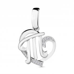 Серебряная подвеска-буква Т AQUAMARINE с фианитом А24035А А24035А фото