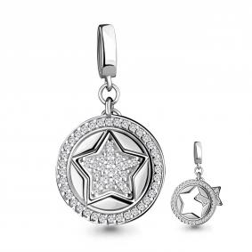 Серебряная подвеска AQUAMARINE А24131А с фианитом А24131А фото