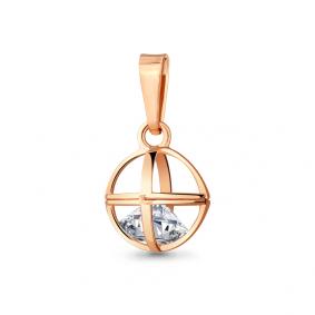 Подвеска из золочёного серебра AQUAMARINE с подвижным фианитом А24334-п А24334-п фото