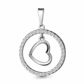 Серебряная подвеска AQUAMARINE А24383А с фианитом А24383А фото