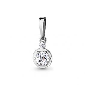 Серебряная подвеска AQUAMARINE А24496А с фианитом А24496А фото