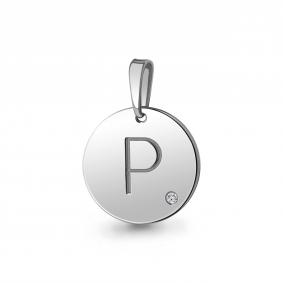 Серебряная подвеска-буква Р AQUAMARINE с фианитом А24608 А24608 фото