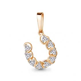 Подвеска из золочёного серебра AQUAMARINE А24619А-п с фианитом А24619А-п фото