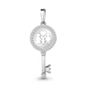 Серебряная подвеска AQUAMARINE А24672А с фианитом А24672А фото